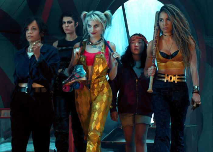 Birds of Prey and The Fantabulous Emancipation of One Harley Quinn BIRDS OF PREY (AND THE FANTABULOUS EMANCIPATION OF ONE HARLEY QUINN) Copyright: © 2019 Warner Bros. Entertainment Inc. All Rights Reserved. TM & © DC Comics Photo Credit: Claudette Barius Caption: (L-r) ROSIE PEREZ as Renee Montoya, MARY ELIZABETH WINSTEAD as Huntress, MARGOT ROBBIE as Harley Quinn, ELLA JAY BASCO as Cassandra Cain and JURNEE SMOLLETT-BELL as Black Canary in Warner Bros. Pictures’ “BIRDS OF PREY (AND THE FANTABULOUS EMANCIPATION OF ONE HARLEY QUINN),” a Warner Bros. Pictures release.