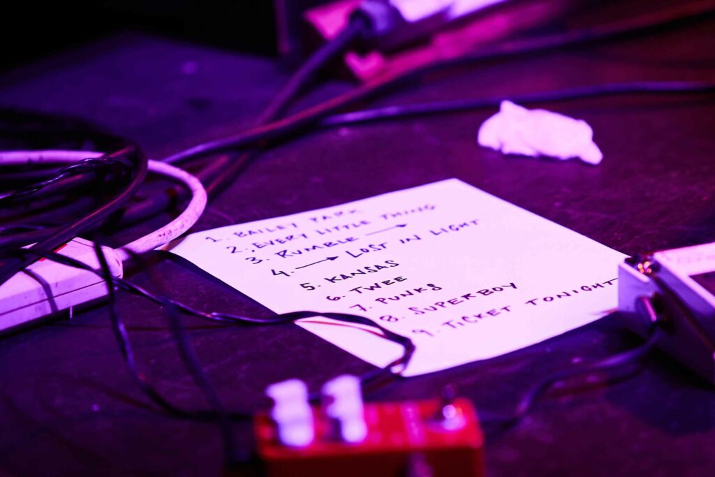 The Tullycraft set list in its habitat! Photo by @wadedotphoto (used with permission)