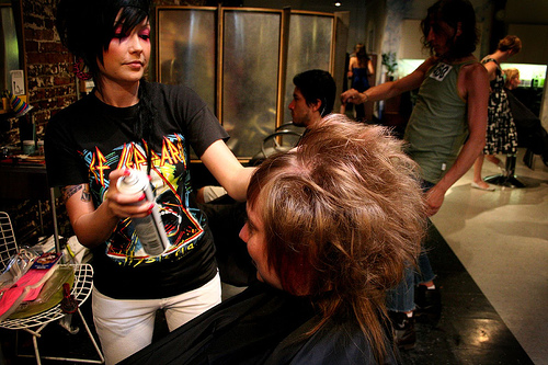 Bijou gets Betsy Boston all primped and crimped! Photo by Sarah Joann Murphy.