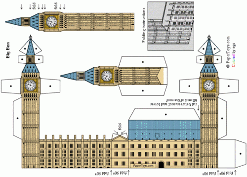 Big Ben paper house