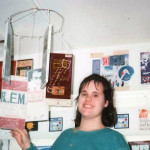 My dorm room covered with R.E.M. posters and a mobile made out of the R.E.M. cd longboxes.