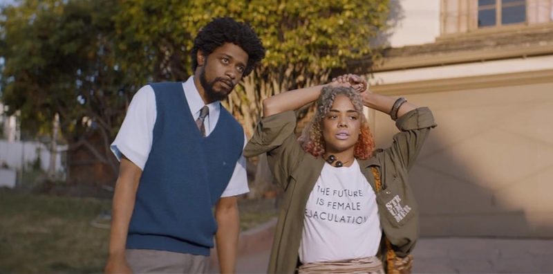 Lakeith Stanfield and Tessa Thompson in Boots Riley's Sorry to Bother You
